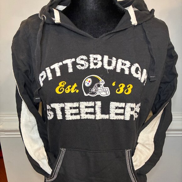 Nfl Team Tops - Women's Pittsburgh Steelers Lightweight Hoodie, Black, NFL Brand